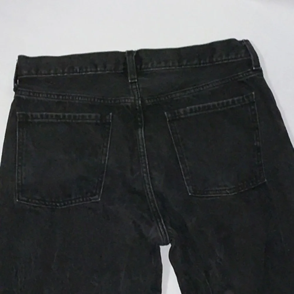 Old Navy Button Fly Distressed Black Jeans, Size 12